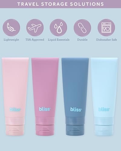 Bliss Travel Bottles Set TSA Approved Leak-Free Refillable Toiletries - Image 2