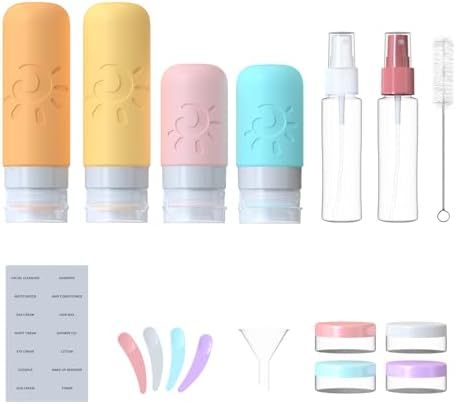 Zafit 18 Pack travel Bottles for Toiletries, TSA Approved Silicone Travel Containers Leak Proof Refillable Travel Accessories for Shampoo Conditioner Lotion Body Wash(Multicolored E) - Image 2