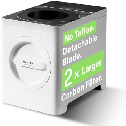 Electric Kitchen Composter with Detachable Blade | 100 oz Countertop Food Waste Recycler | Indoor Compost Bin with 2X Carbon Filter Odor Control, 40 dB Quiet by NatridyHomeAppliances