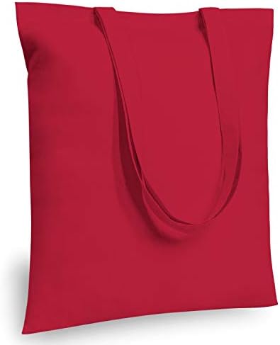 TOPDesign 24-Pack Economical 16"x15" Red Cotton Tote Bag, Lightweight Medium Reusable Grocery Shopping Cloth Bags, Suitable for DIY, Advertising, Promotion, Gift, Activity by TOPDesign