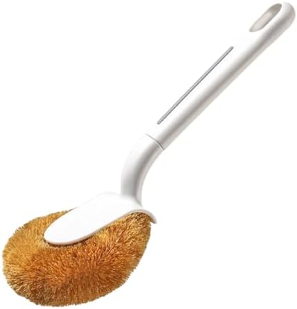Natural Coconut Fiber Pot Scrubber with Handle – Multi-Surface Cleaning Brush for Pots, Pans, Stovetops, Kitchen Surfaces – Eco-Friendly Dishwashing Brush by Unknown