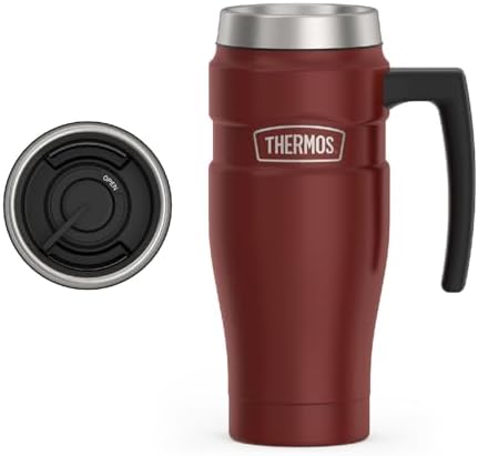 THERMOS Stainless King Travel Mug with Handle, 16oz, Rustic Red by Thermos