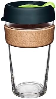 KeepCup Brew Cork, Reusable Glass Tumbler with Natural Cork, Grande Coffee Cup 16oz / 454ml - Deep by KeepCup