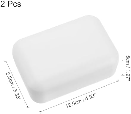 uxcell Wooden Soap Holder, Self-Draining Soap Box with Lid Wooden Soap Bar Tray for Shower Bathroom Kitchen, White 2pcs - Image 2