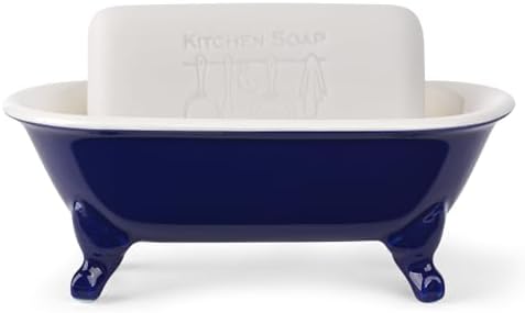 6.5" Mini Clawfoot Bathtub Soap Dish,Bar Soap Holder,Navy Blue - Image 4