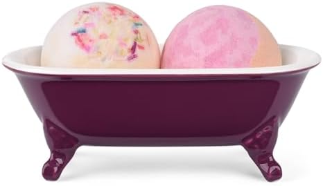 6.5" Mini Clawfoot Bathtub Soap Dish,Bar Soap Holder,Burgundy by NEWHENGS