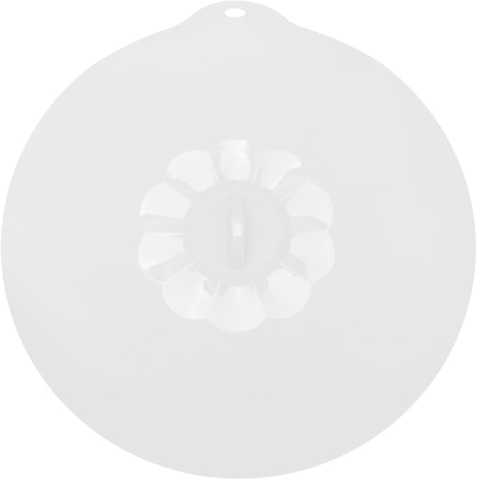 VALICLUD Food Grade Silicone Pan Lid Extra Large Round Suction Sealing Cover for Bowls and Plates Microwave Dishwasher Safe White Semi-transparent