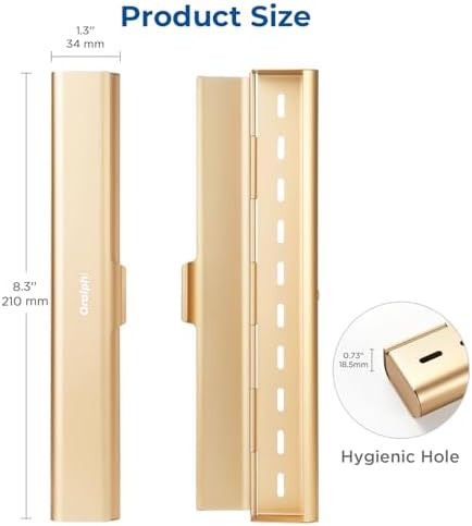 Aluminum Toothbrush Travel Case, Portable Travel Toothbrush Holder, Durable Manual Toothbrush Box Container for Traveling, Bathroom, Camping, Business Trip-Gold - Image 5