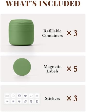 Lotour Plant-Based Travel Toiletry Jars Containers, Matcha Green 1oz 3 PC - Image 6