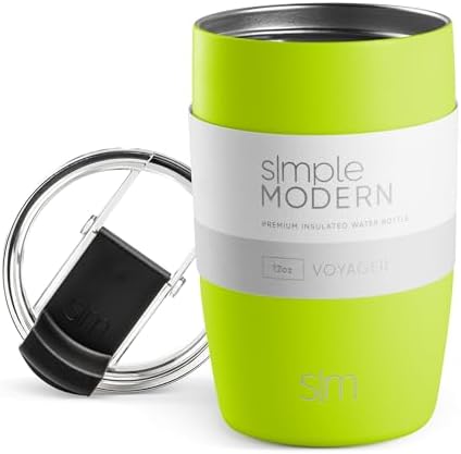 Simple Modern Travel Coffee Mug Tumbler with Flip Lid | Reusable Insulated Stainless Steel Cold Brew Iced Coffee Cup Thermos | Gifts for Women Men Him Her | Voyager Collection | 12oz | Green Apple by Unknown