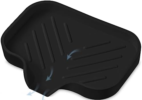 Black Silicone Soap Dish Tray, Self Draining Soap Holder for Bar Soap, Silicone Soap Tray with Drainage, Dish Soap Tray for Kitchen Counter, Plastic Free, S(4.7x3.5) - Image 4