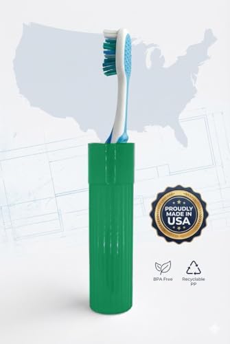 American Comb Toothbrush Holder (Green) - Made in USA, with Ventilation Holes, for Toothbrush Covers, Toothbrush Holder, Toothbrush Soft, Durable Design, Hygienic Bathroom Accessory - Image 6