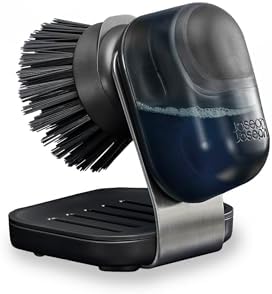 Joseph Joseph SinkTech Soap-Dispensing Palm Brush with Replaceable Head and Stainless-Steel Stand Drip Tray by Unknown