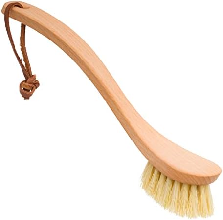 Redecker Dish Brush, Tampico Fiber, Curved Handle – Precision Head for Everyday Cleaning, Made in Germany by Redecker
