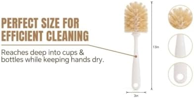 Bottle Brush Cleaner,Long Plastic Handle,Soft Bristle&Non-Scratch,Cleans and Scrubs Hard to Reach Coffee Cups,Mason,Thermos,Glass Bottle,Beer Bottles,Wine Bottles,Baby Bottle,Mugs - Image 4