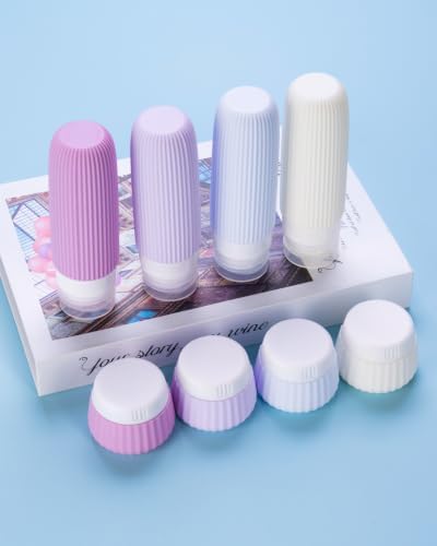 Mrsdry Travel Bottles for Toiletries 8 Pack, Tsa Approved Travel Size Toiletries 3 oz, Travel Containers for Toiletries, with Clear Bag, Leak Proof Silicone Squeezable Travel Essentials Creams Jars - Image 4