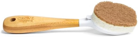 Grove Co. Replaceable Head Walnut Scrubber Dish Brush, Non-Scratch, 1 Count - Image 2