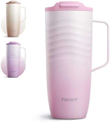 TOURIT 20oz Insulated Coffee Mug with Handle, Leak-Proof Travel Tumbler by TOURIT