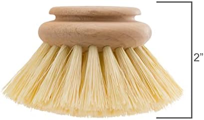 Redecker Dish Brush Replacement Heads, Tampico Fiber, 2 Inch Round, 2 Pack – Wooden Brush Refills for Dishes & Cookware, Made in Germany - Image 3