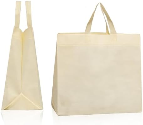Simply Cool 50 Pack Reusable Grocery Bags, Medium Tote Bags Bulk, Cream - Image 6