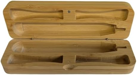 Natural Bamboo Toothbrush Holder, Wooden Bathroom Organizer with 3 Compartments, Freestanding Decorative Storage for Manual and Electric Brushes, Compact Design (12 x 4 x 3.5 Inch) by Maxdent
