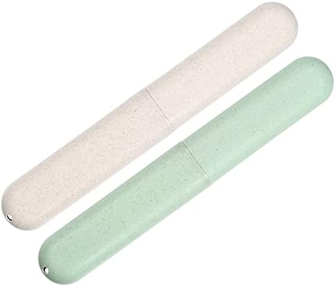 VOCOSTE 2Pcs Toothbrush Case, Green & Beige by VOCOSTE