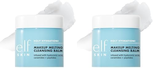 e.l.f. SKIN Holy Hydration! Makeup Melting Cleansing Balm JUMBO, Face Cleanser & Makeup Remover, Infused with Hyaluronic Acid to Hydrate Skin, 3.5 Oz, (Pack of 2) by elf