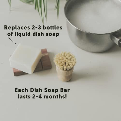 Solid Dish Soap Bar | Bergamot + Lime | Natural, Zero Waste Soap | Plastic-Free Dish Soap Block | USDA Certified Organic Ingredients | Vegan-Friendly Dish Soap, 5.5 oz. - Image 5