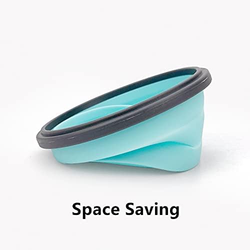 CCyanzi 3piece Round Collapsible Bowl with Lids, Silicone Food Storage Containers, Microwave & Freezer Safe, Space Saving for Kitchen Cabinet and Camping Backpack,(Blue Gray) - Image 5