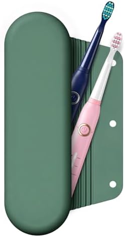 Silicone Electric Toothbrush Travel Case, Manual Toothbrush Travel Cover for Men and Women,Toothbrush for Travel,Gym and More, Fits Most Manual and Electric Toothbrushes - Midnight Green by iTokGok