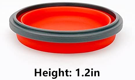 CCyanzi 3piece Round Collapsible Bowl with Lids, Silicone Food Storage Containers, Microwave & Freezer Safe, Space Saving for Kitchen Cabinet and Camping Backpack,(Red Gray) - Image 6