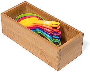 Lipper International Bamboo Wood Utensil Holder Storage Box for Cooking Tools, Makeup, or Office Supplies, 4" x 9 1/4" x 3" - Image 6