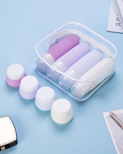 Mrsdry Travel Bottles for Toiletries 8 Pack, Tsa Approved Travel Size Toiletries 3 oz, Travel Containers for Toiletries, with Clear Bag, Leak Proof Silicone Squeezable Travel Essentials Creams Jars - Image 5