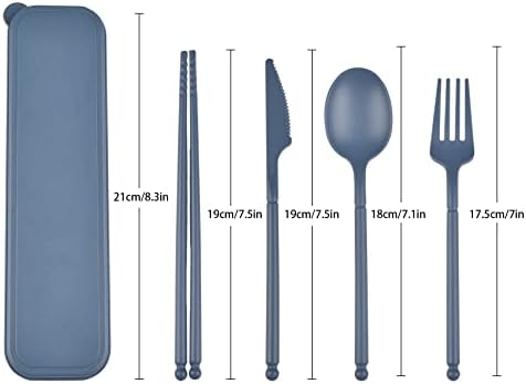 Travel Utensils, Reusable Utensils Set with Case, Camping Plastic Cutlery - Image 2