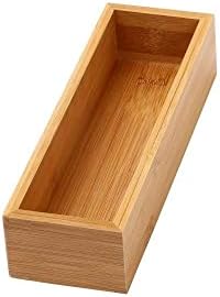 YBM Home Bamboo Drawer Organizer Storage Box for Kitchen Drawer, Junk Drawer, Office, Bedroom, Children Room, Craft, Sewing, and Bathroom, 1 Pack 3x9x2 inch by YBMHome