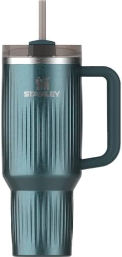 STANLEY Quencher H2.0 Tumbler with Handle and Straw 40 oz | Flowstate 3-Position Lid | Cup Holder Compatible for Travel | Insulated Stainless Steel Cup | BPA-Free | Fluted Marina Shine by Unknown