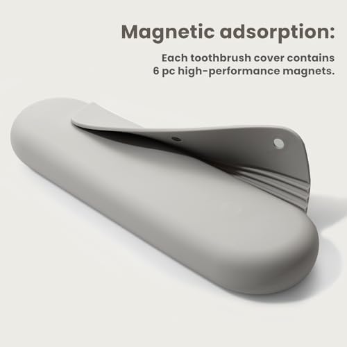 Silicone Electric Toothbrush Travel Case, Manual Toothbrush Travel Cover for Men and Women,Toothbrush Holder for Travel,Gym and More, Fits Most Manual and Electric Toothbrushes - Stone - Image 5
