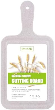 Cutting Board for Kitchen, Wheat Straw Fiber Cutting Board, Dish Washer Safe, w/Juice Grooves for Meat, Veggies,Easy Grip Handle, Non-slip Surface,Eco-friendly,Serveware Accessories(13.2‘x6.6‘) by zzsbrm