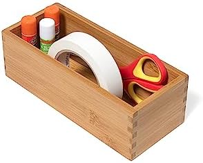 Lipper International Bamboo Wood Utensil Holder Storage Box for Cooking Tools, Makeup, or Office Supplies, 4" x 9 1/4" x 3" | (Pack of 6) - Image 7