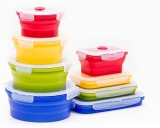 Collapsible Silicone Food Storage Container Set (MULTI COLOR) by K+HOME+VT