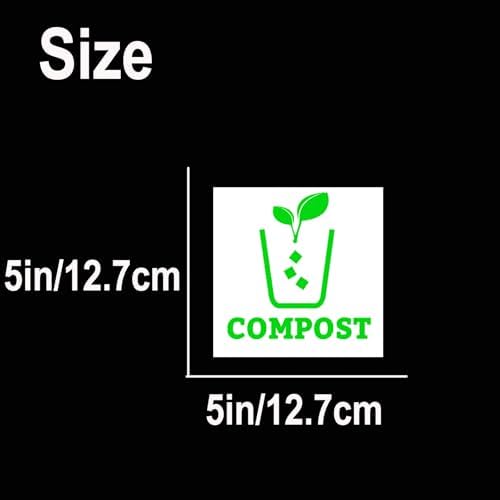 Trash Recycle Compost Stickers Set of 3 Recycle Sticker Vinyl Decal for Recycle Bin, Compost Bin, Trash Can Symbol to Organize Garbage containers Trash Can (Compost White, 5x5inch) - Image 4