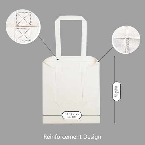 TOPDesign 20-Pack Economical 11.8"x13" Cotton Tote Bags, Lightweight Small Reusable Grocery Shopping Cloth Bags, Suitable for DIY, Advertising, Promotion, Gift, Activity - Image 5