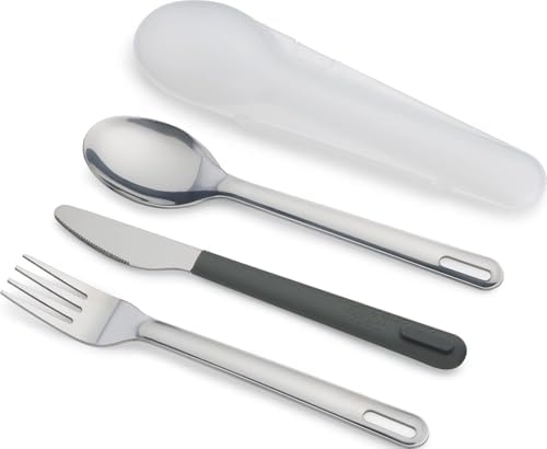 Joseph Joseph GoEat™ Stainless-steel Travel Cutlery utensil Set - Knife, Fork & Spoon, Green by Unknown