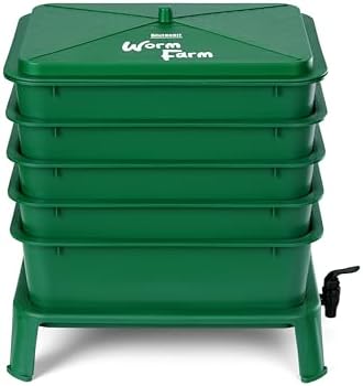 Blütezeit 5-Tray Worm Compost Bin, 53QT Worm Composter Indoor & Outdoor, Worm Farm Starter Kit for Vermicomposting, Recycling Food Waste (Green) - Image 2