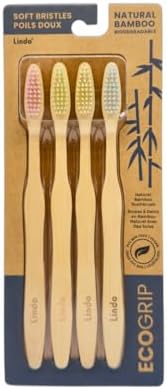 Lindo EcoGrip Bamboo Toothbrush - Eco-Friendly (Multicolor) by Lindo
