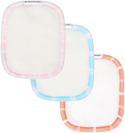 Dock & Bay Reusable Makeup Pads - Face & Skin Cleaner - Ultra Soft, Washable - 3 Pack with Included Wash Bag - (12x10cm) - Assorted Colors by DockBay