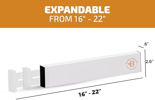 4-Pack Drawer Divider - 2.6" High, 16" to 22" Adjustable Bamboo Drawer Organizers for Clothes, Expandable Dresser Separators in Bedroom/Bathroom/Kitchen/Office Organization and Storage (White) - Image 3