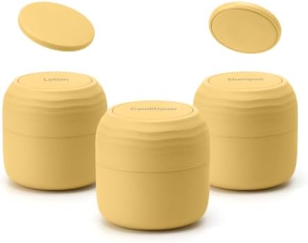 Lotour Plant-Based Travel Toiletry Jars, Containers, Butter Yellow 1oz, 3PC by Lotour