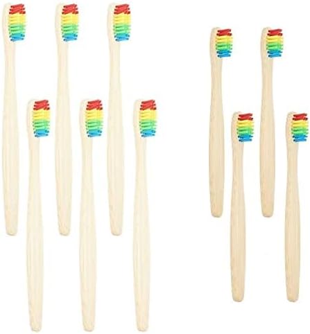 SEVENHEAD Bamboo Toothbrushes Adults & Kids Family Set 6+4 PCS Soft Bristles Wooden Toothbrushes, Natural Biodegradable BPA Free Eco Friendly Toothbrushes Colorful - Image 2