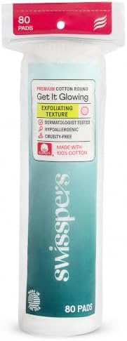 Swisspers Premium Exfoliating Cotton Rounds, Dual-Sided (Pack of 1) by Swisspers